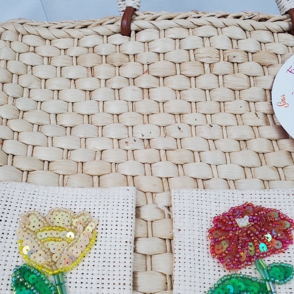 New Quacker Factory Straw Woven Beach Tote… - Picture 5 of 8